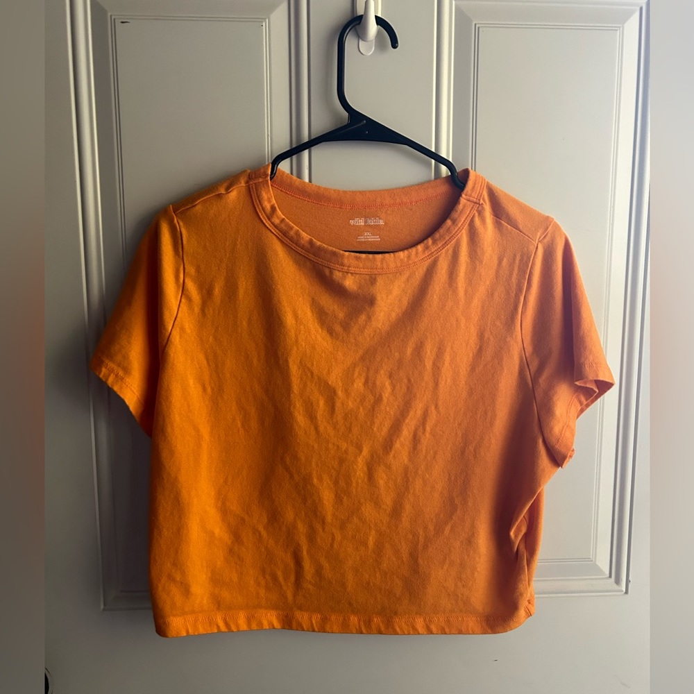 Wild fable neon orange crop top